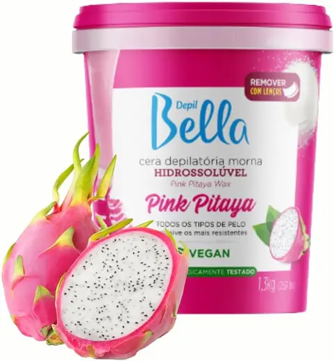 Melhor Cera Hidrossolúvel Natural Pink Pitaya Morna Depil Bella